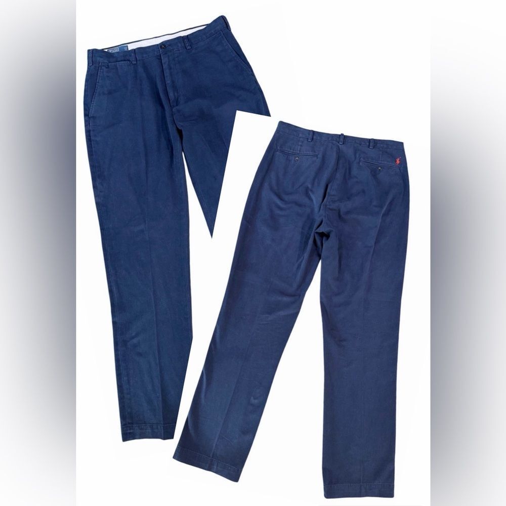 VTG y2k Polo Ralph Lauren Men’s Pants 36x35 Tall Navy Preston Chino Pony Logo